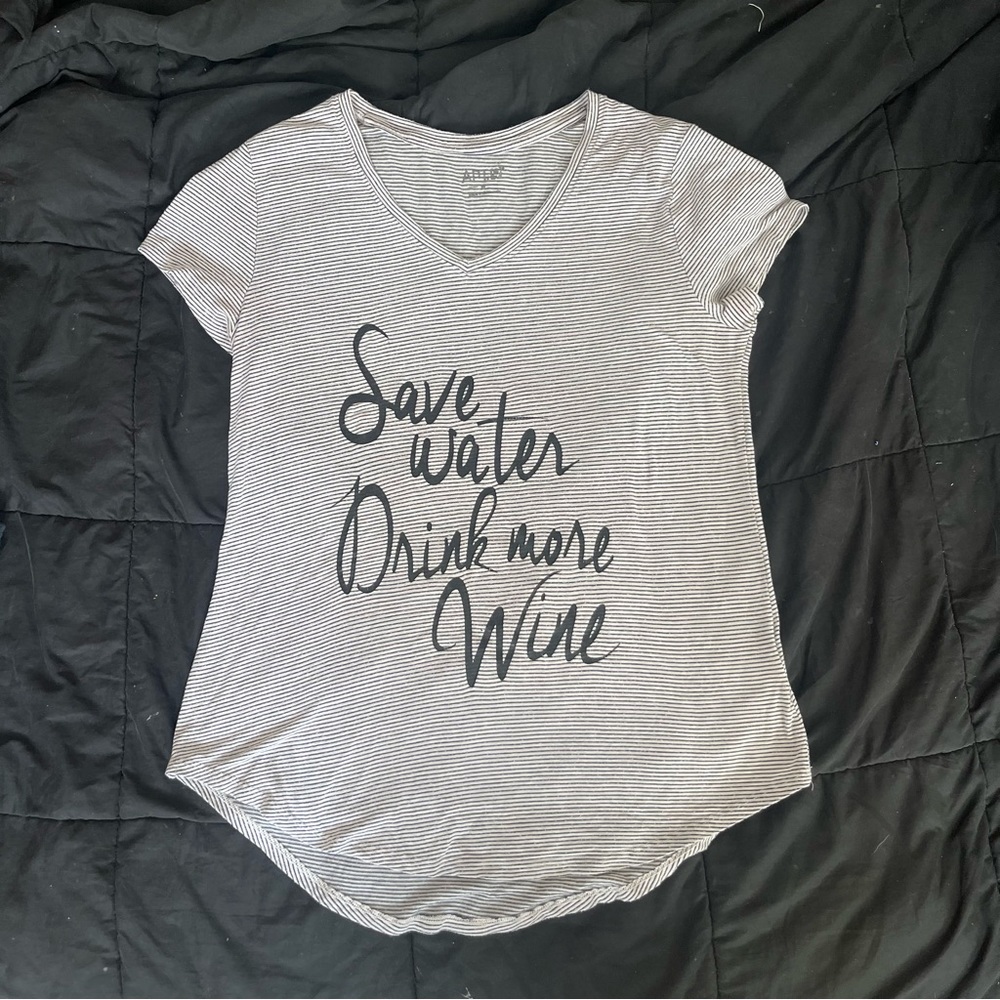 Save Water Drink Wine Soft Cotton Tee with a scoop neck